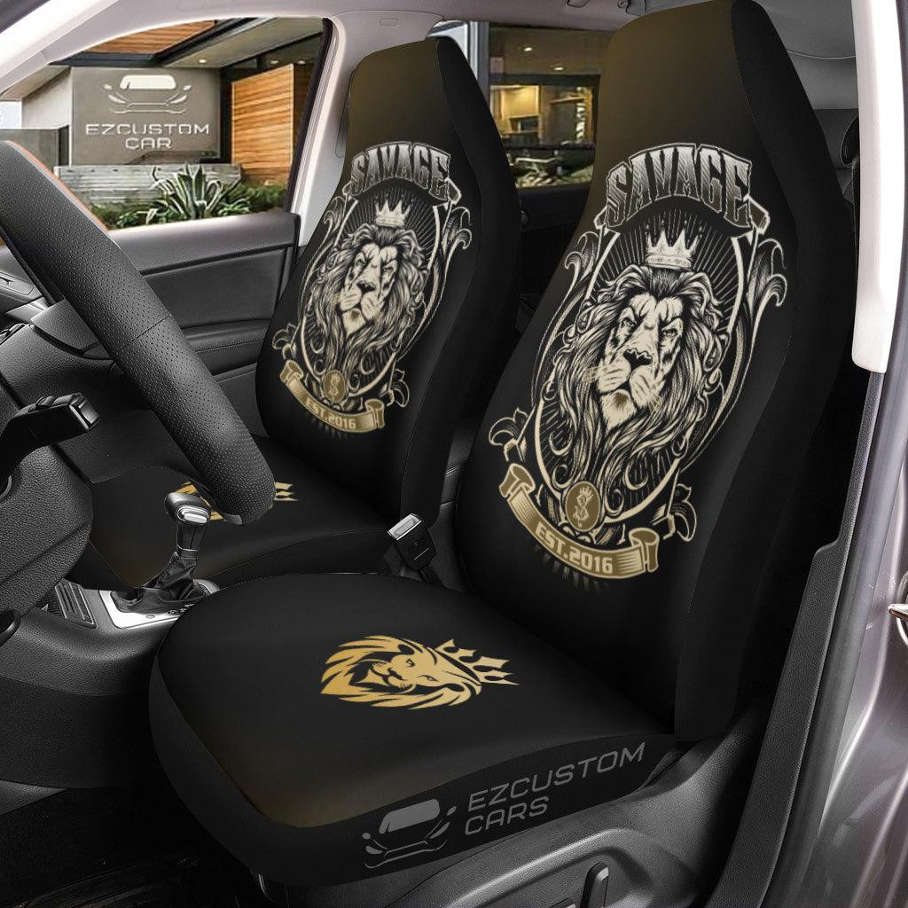 Savage Lion Car Seat Covers Custom Lion Car Accessories