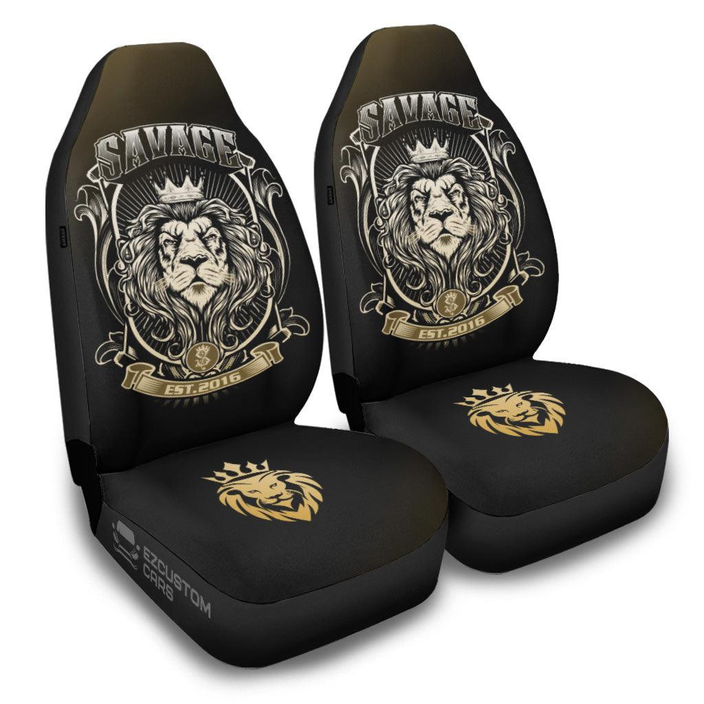 Savage Lion Car Seat Covers Custom Lion Car Accessories