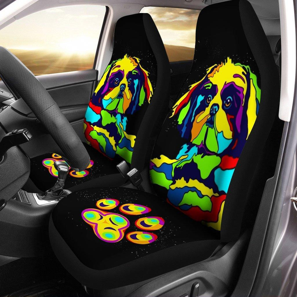 Shih Tzu Abstract Custom Car Seat Covers
