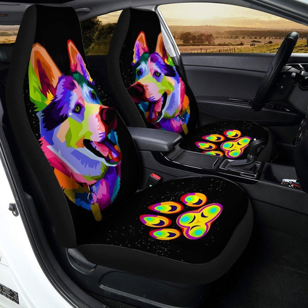 Siberian Husky Abstract Custom Car Seat Covers