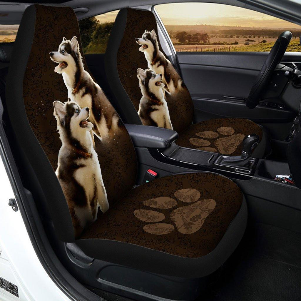 Siberian Husky Puppies Dog Custom Car Seat Covers