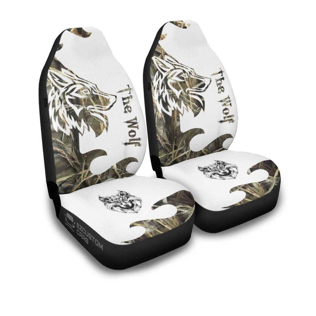 Silver Wolf Car Seat Covers Custom Animal Car Accessories