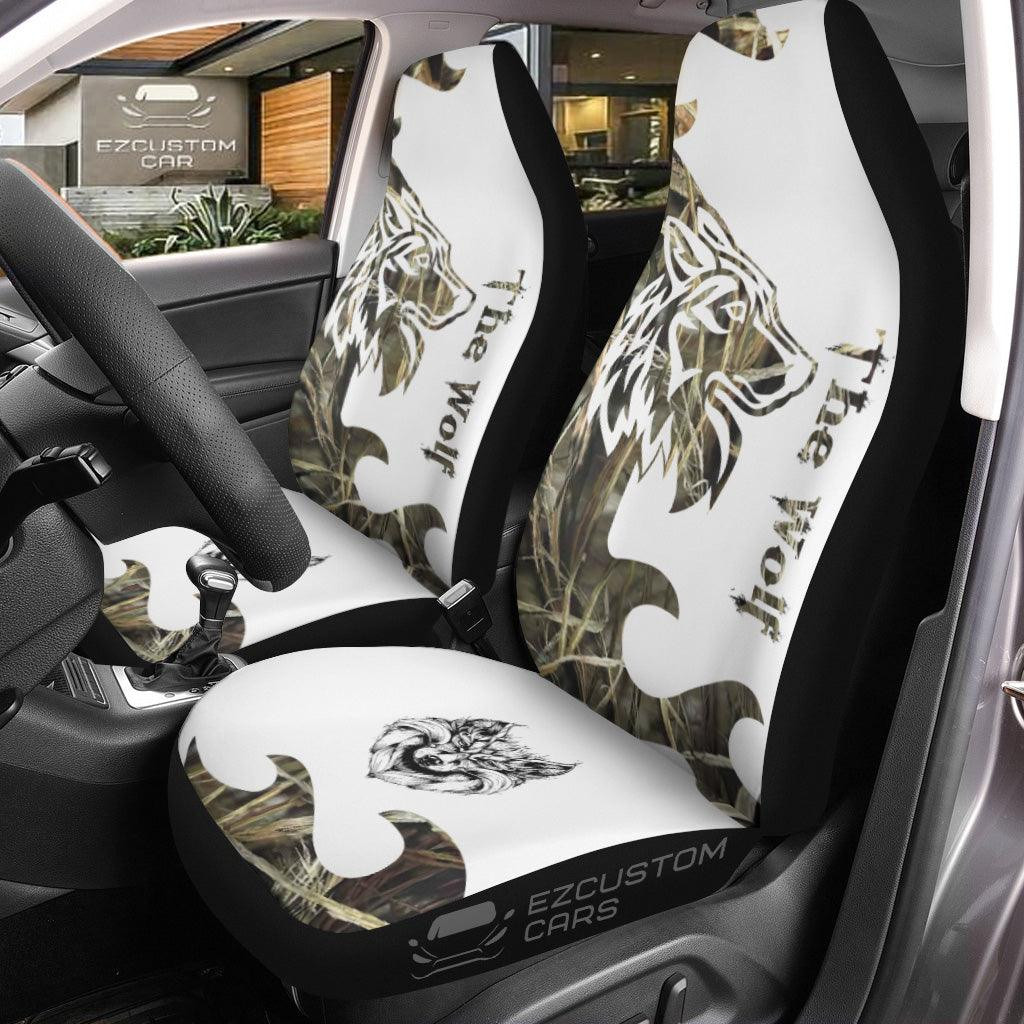 Silver Wolf Car Seat Covers Custom Animal Car Accessories