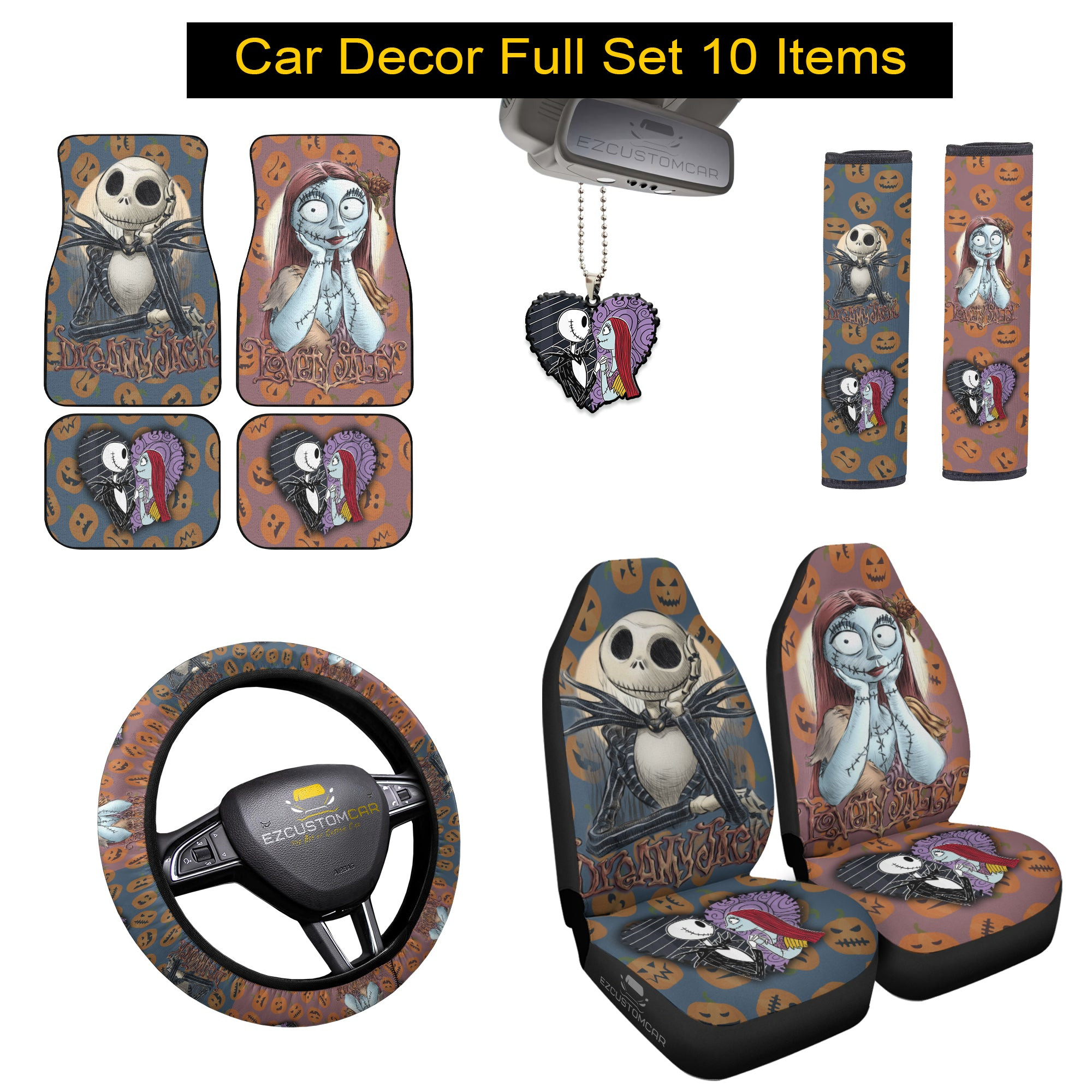 Skellington and Sally Combo Car Bundle Pack Accessories