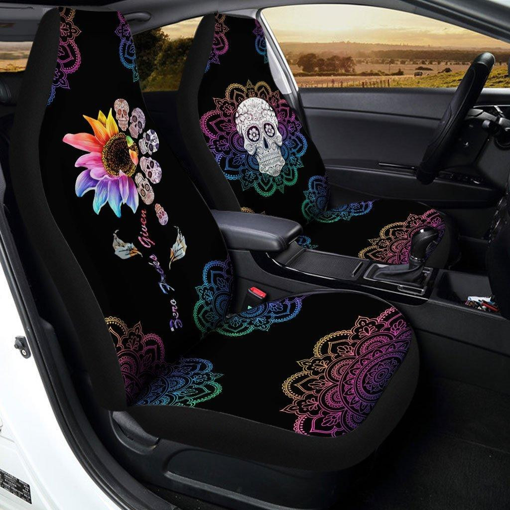 Skull Mandala Flower Car Seat Covers