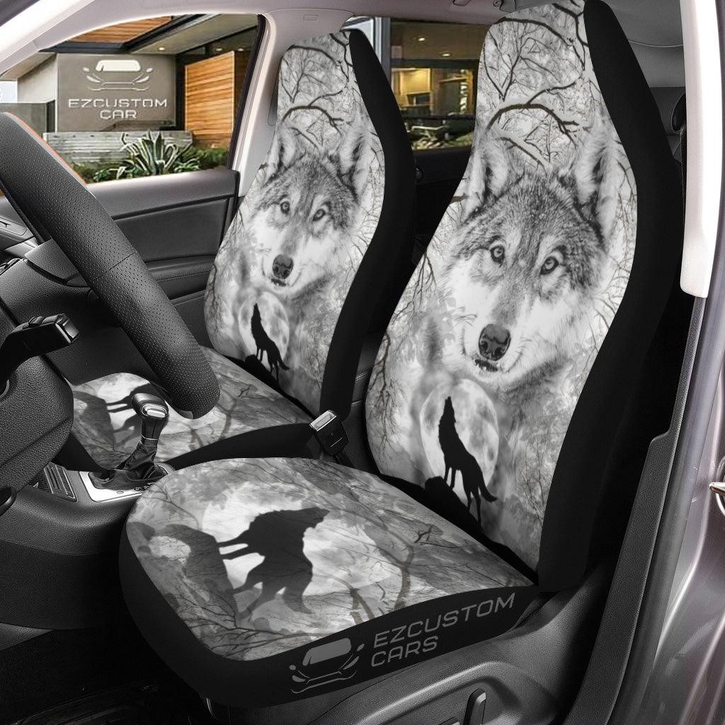Snow Wolves Car Seat Covers Custom Animal Car Accessories Snow Wolves Car Seat Covers Custom Animal Car Accessories