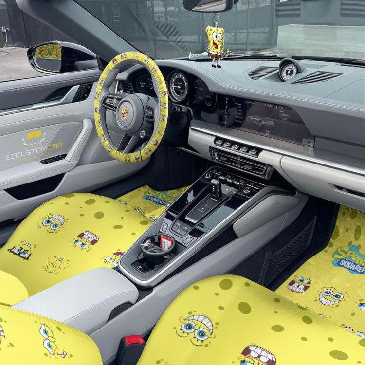 Spongebob Squarepants Car Floor Mats x Seat Covers Set