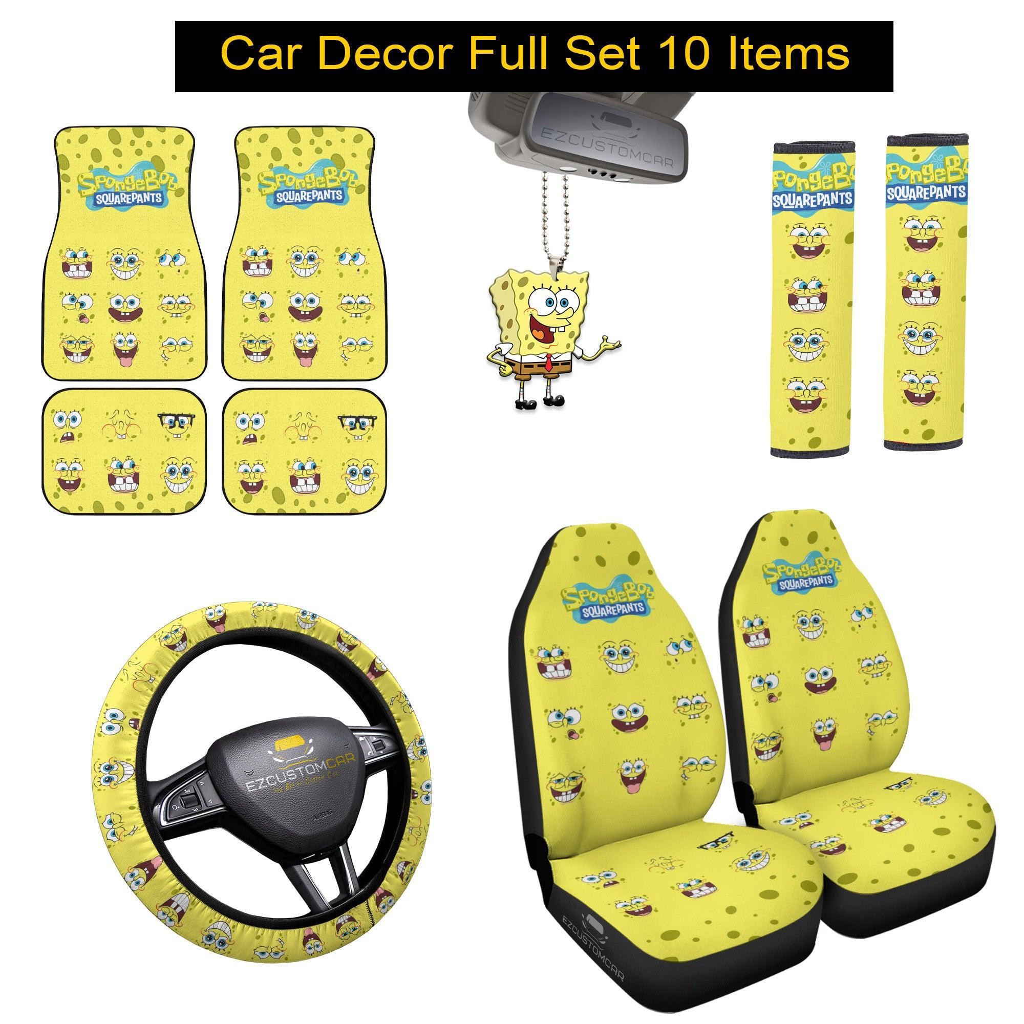 Spongebob Squarepants Car Floor Mats x Seat Covers Set Spongebob Squarepants Car Floor Mats x Seat Covers Set