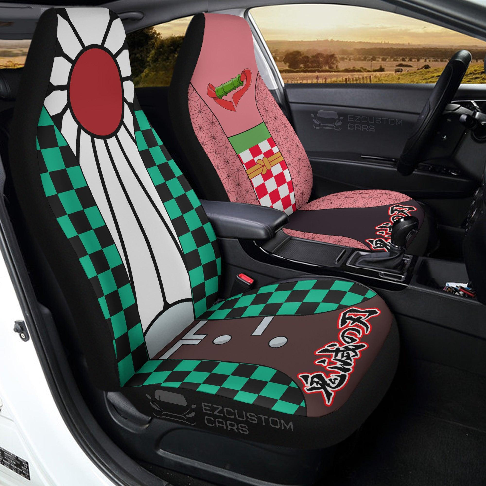 Tanjiro x Nezuko Pattern Demon Slayer Car Seat Covers