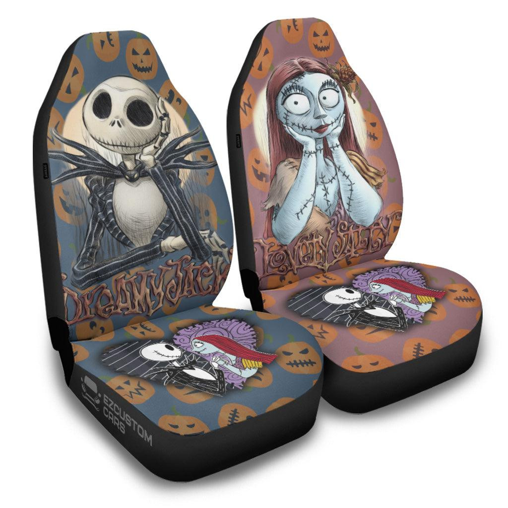 The Nightmare Before Christmas Car Accessories Halloween Car Seat Cover Jack and Sally Happy