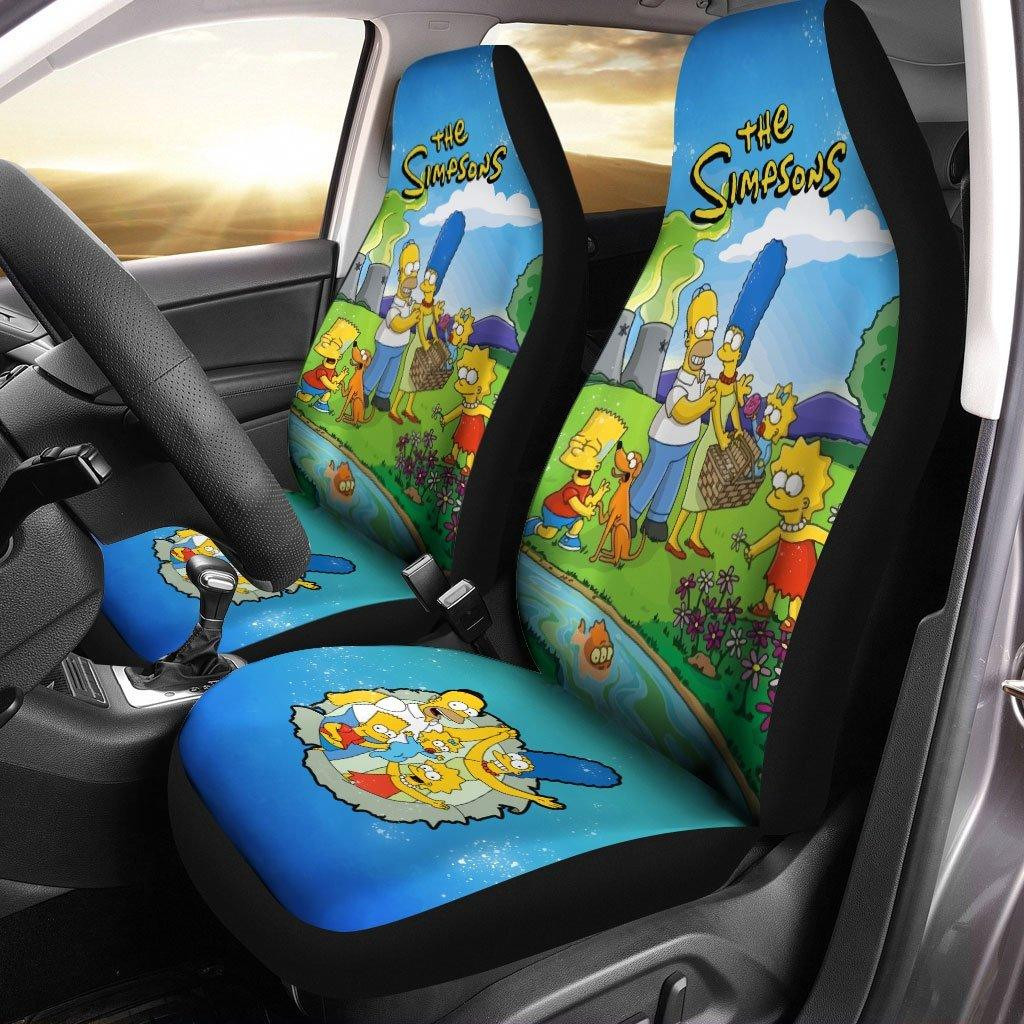 The Simpson Family Camping Car Seat Covers