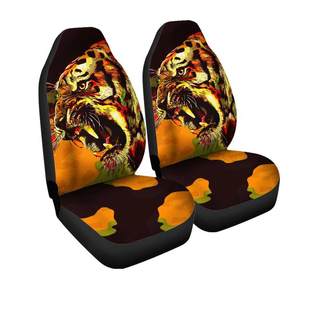 Tiger In The Darkness Car Seat Covers