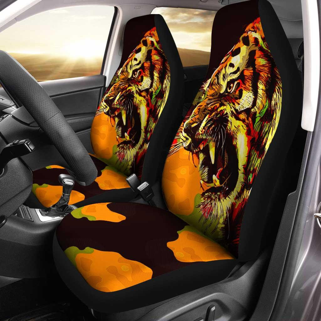 Tiger In The Darkness Car Seat Covers