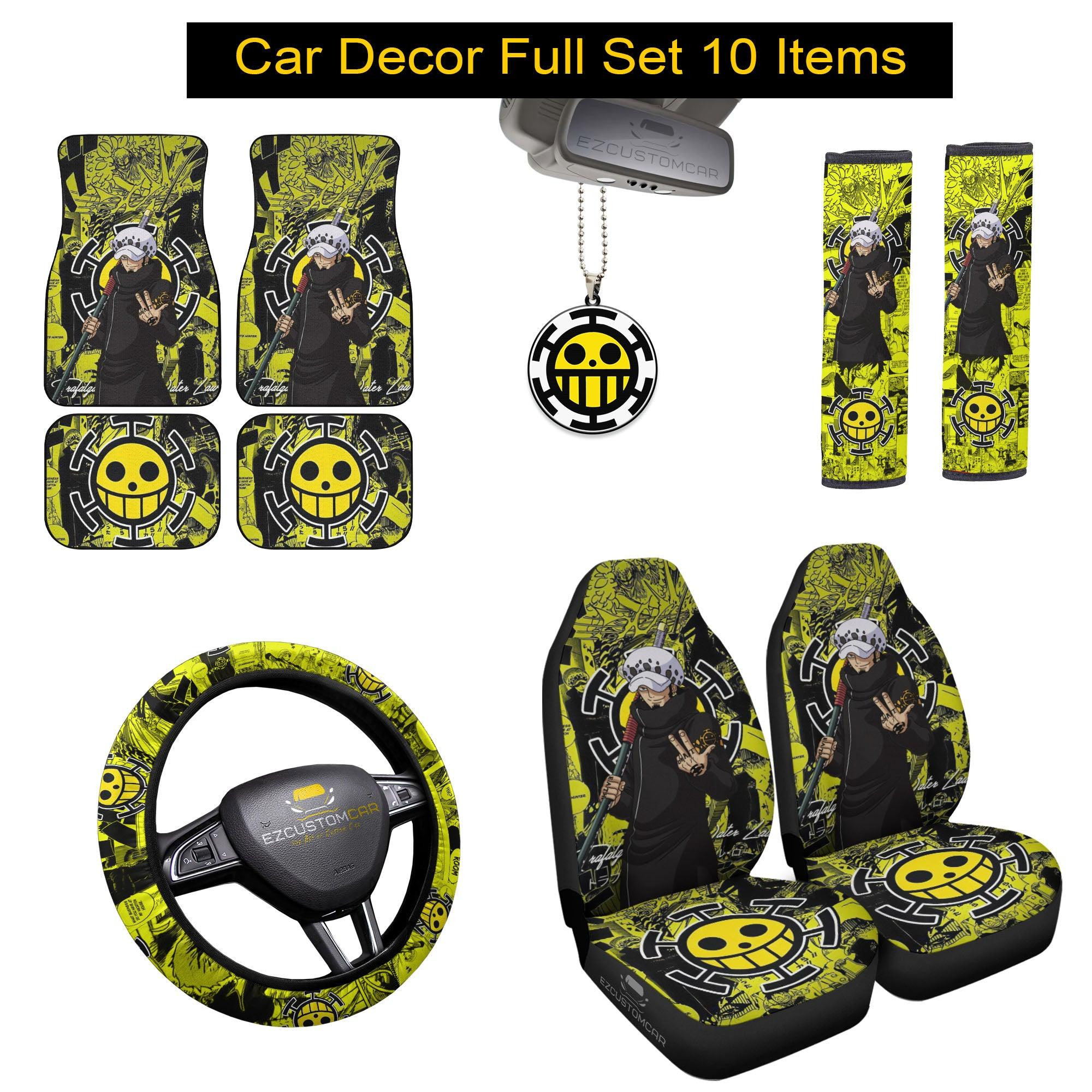 Trafalgar Law One Piece Car Mats x Car Seat Covers Set Anime Car Decoration Trafalgar Law One Piece Car Mats x Car Seat Covers Set Anime Car Decoration
