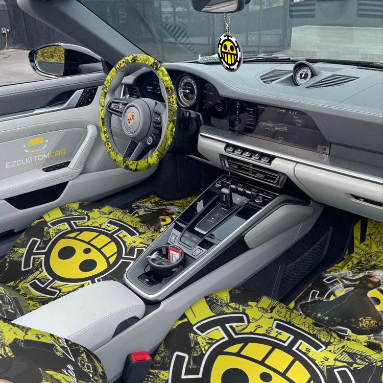 Trafalgar Law One Piece Car Mats x Car Seat Covers Set Anime Car Decoration