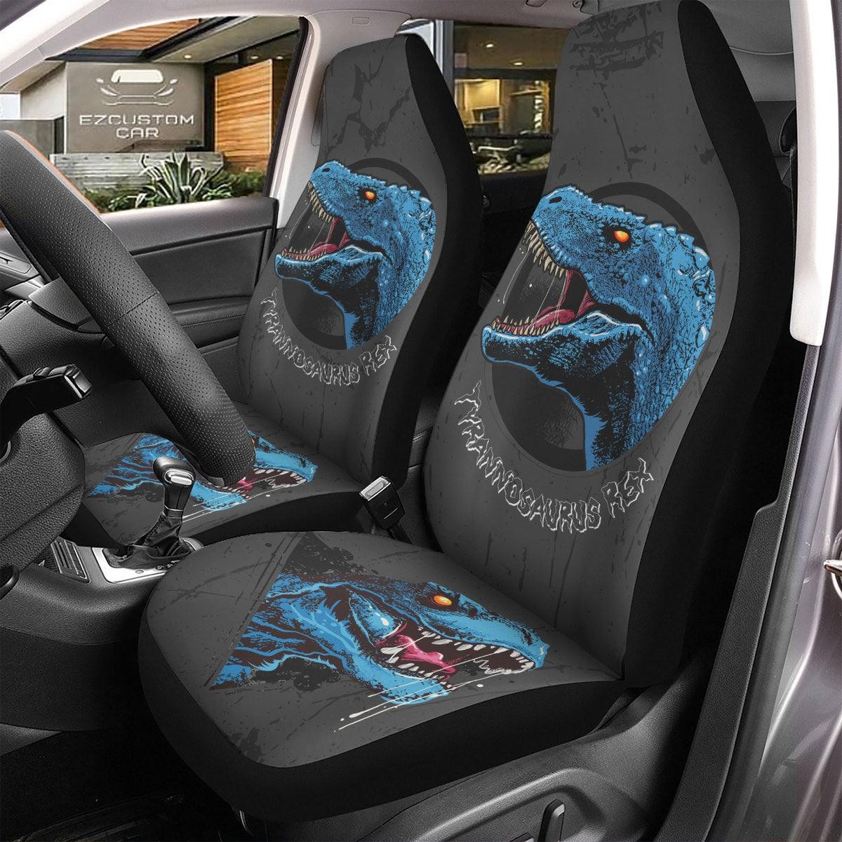 Tyrannosaurus Rex Pattern Car Seat Covers Custom Dinosaur Car Accessories