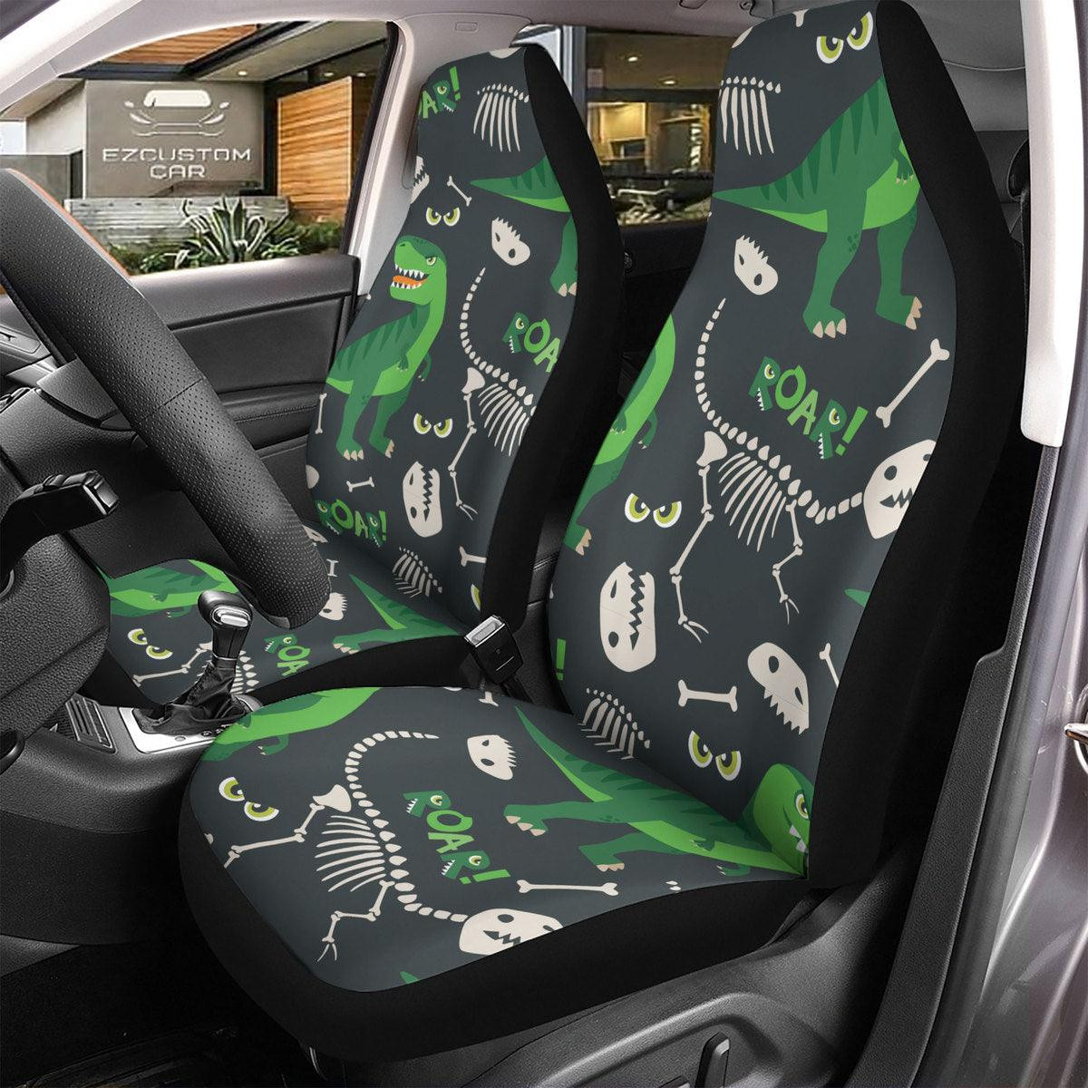 Velociraptor Pattern Car Seat Covers Custom Dinosaur Car Accessories