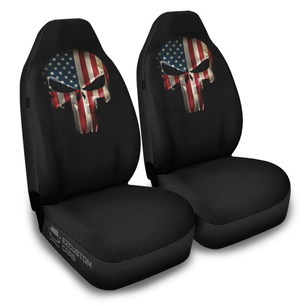 Urgen Skull American Flag Car Seat Covers Custom Skull Car Accessories