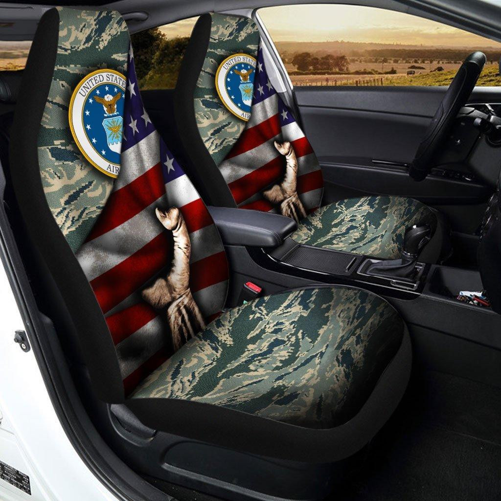 US Air Force Behind Flag Car Seat Covers