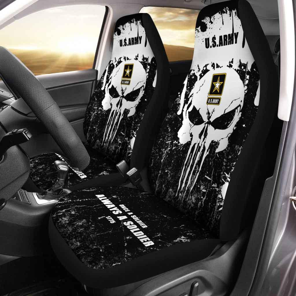 US Army Custom Car Seat Covers Grunge Skull