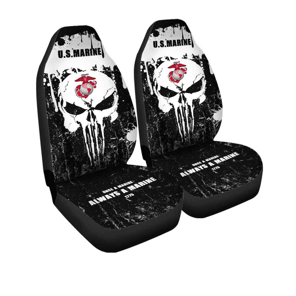 US Marine Corps Custom Car Seat Covers Grunge Skull