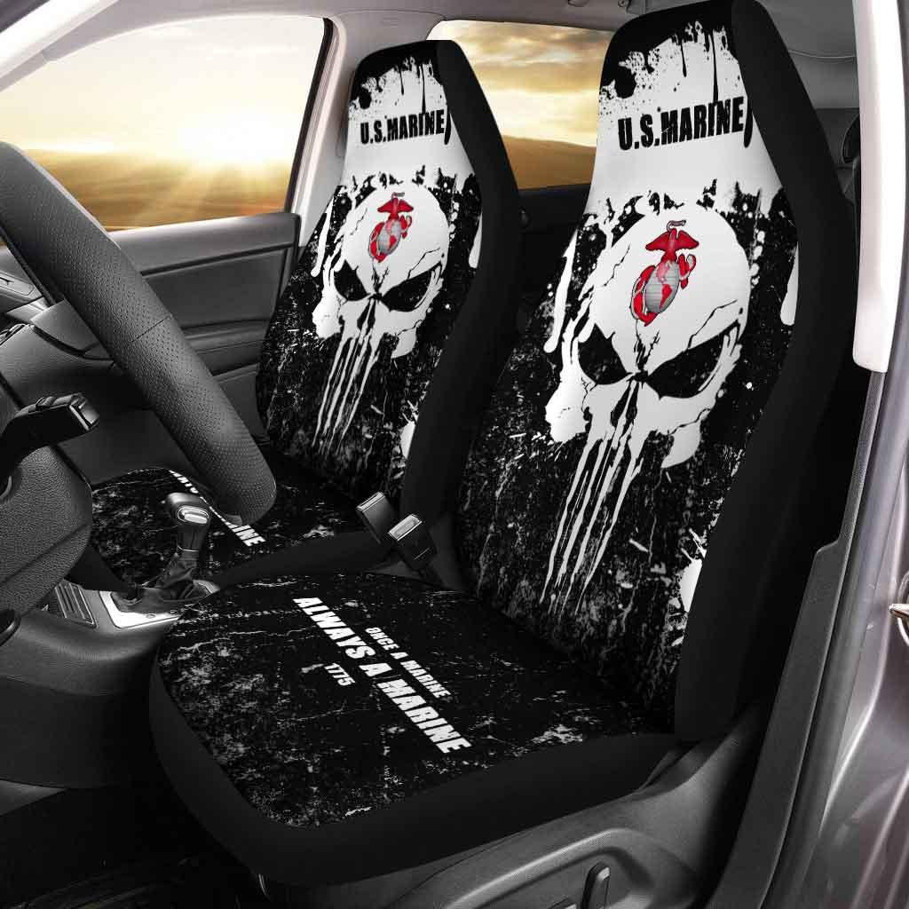 US Marine Corps Custom Car Seat Covers Grunge Skull
