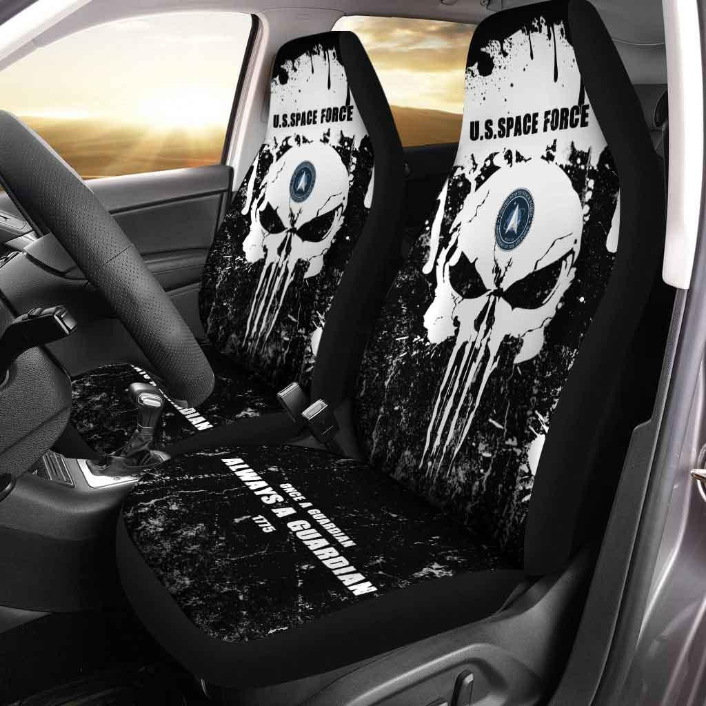 US Space Force Custom Car Seat Covers Grunge Skull