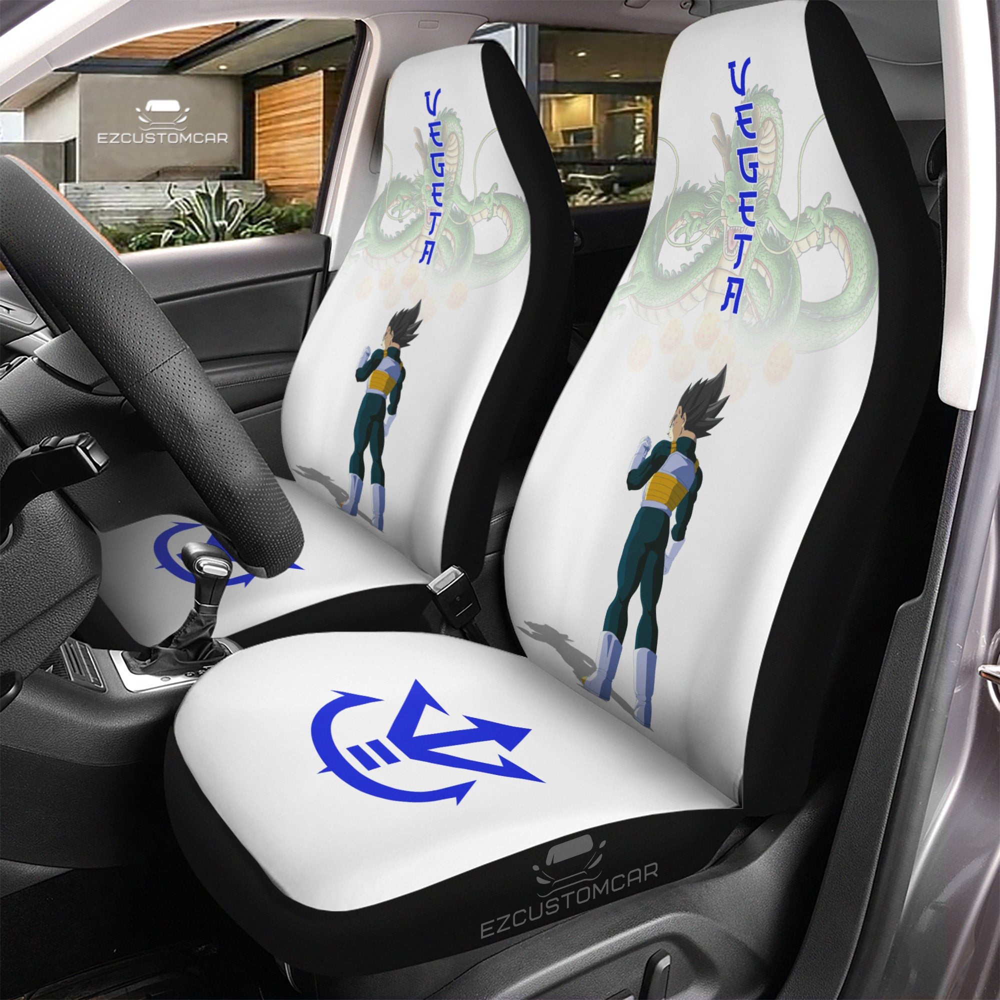 Vegeta Saiyan and Blue Car Seat Covers Custom for Dragon Ball Anime Car Decor