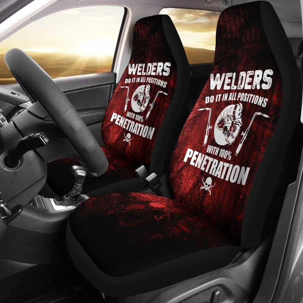 Welder and Flag Art Car Seat Covers