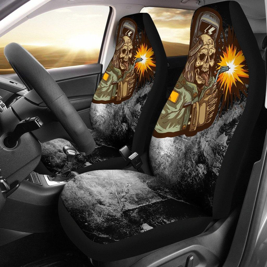 Welder and Skull Art Car Seat Covers