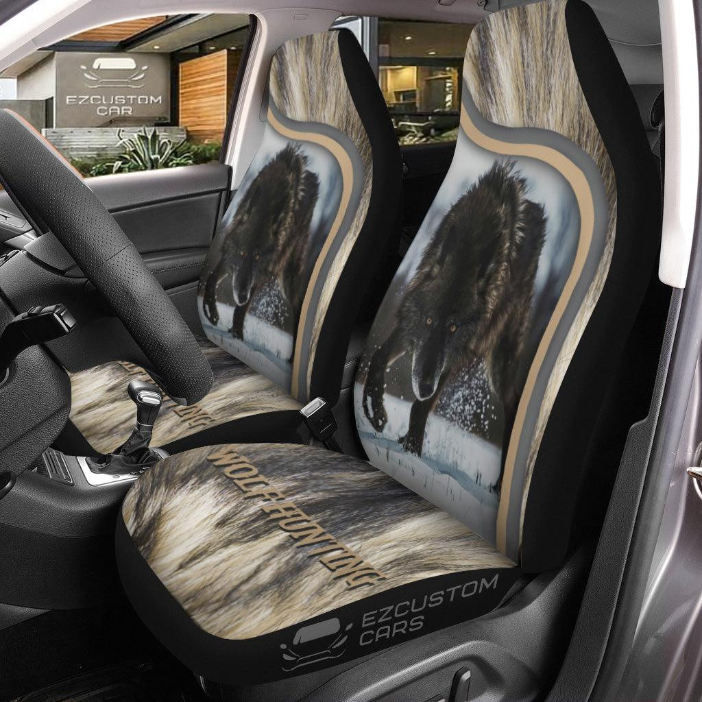 Wolf Hunter Car Seat Covers Custom Animal Car Accessories