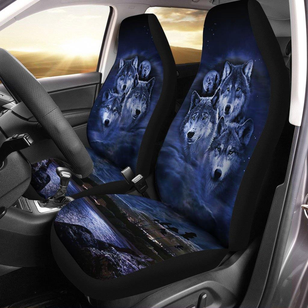 Wolves Car Seat Covers Wolf Car Accessories For Who Loves Wolf