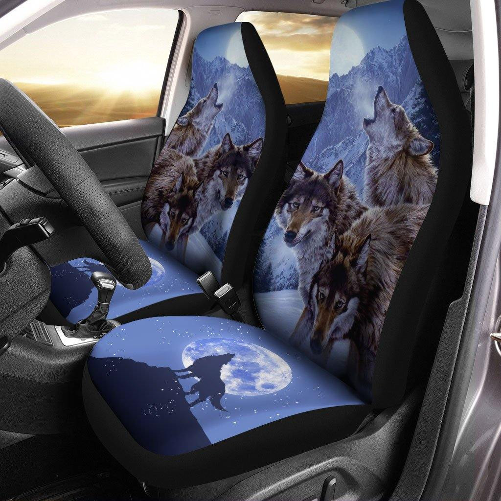 Wolves Seat Covers Printed Car Accessories