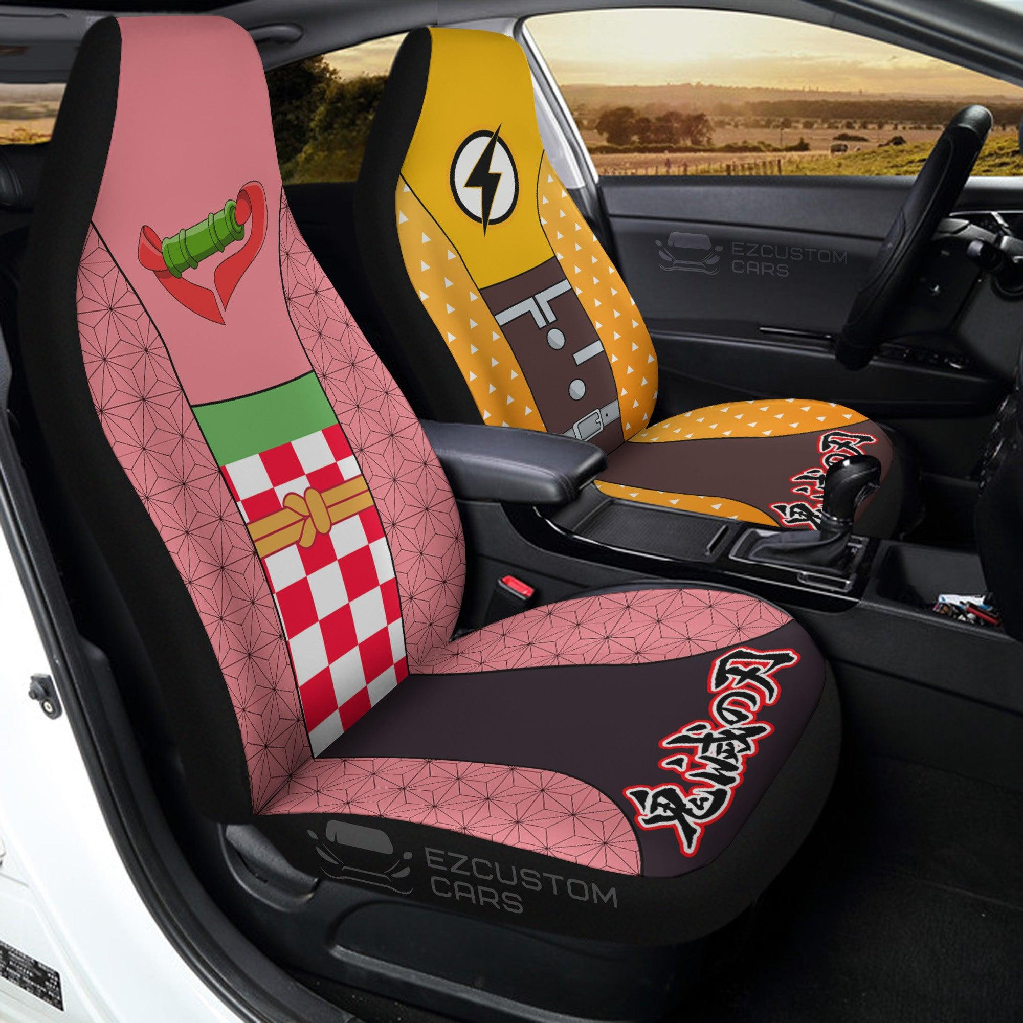 Zenitsu and Nezuko Demon Slayers Car Seat Covers