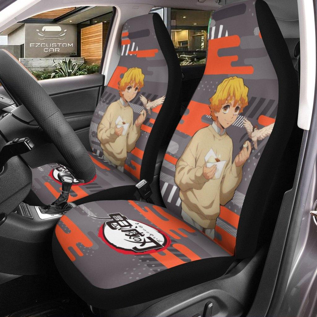 Zenitsu Demon Slayer Car Seat Covers Anime Car Decor
