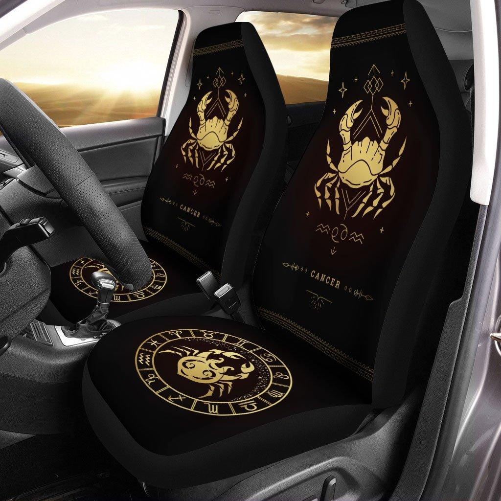 Zodiac Golden Cancer Horoscope Car Seat Covers
