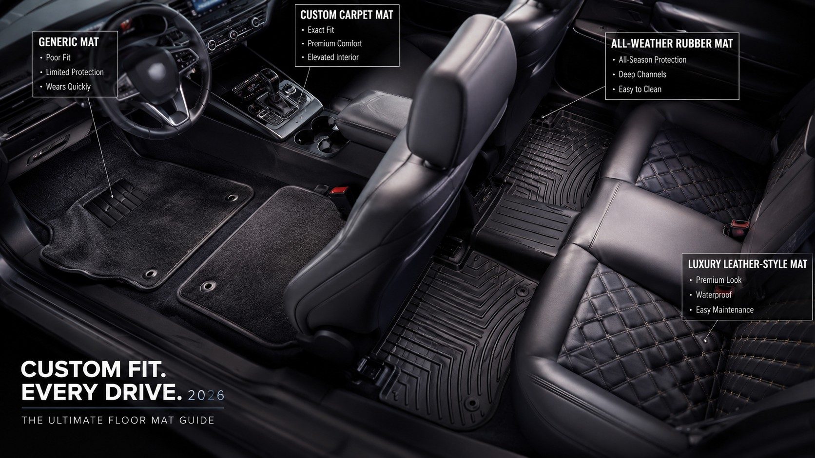 Custom Car Floor Mats Guide Sizing Materials and Styles in 2026