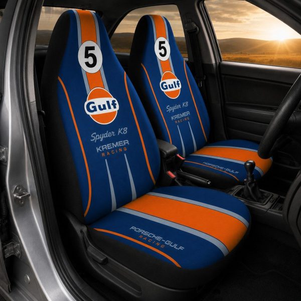 Derek Bell No. 5 Gulf K8 Spyder Inspired Car Seat Covers