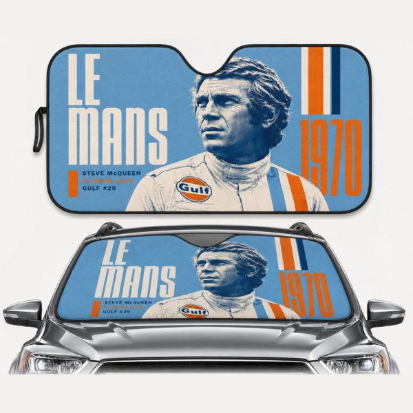 Gulf Steve McQueen Le Mans Porsh 917 Racing Car Windshield Sunshade