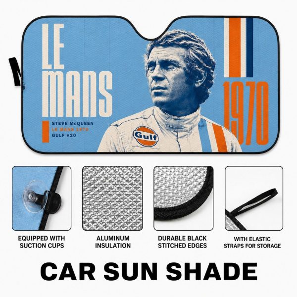 Gulf Steve McQueen Le Mans Porsh 917 Racing Car Windshield Sunshade 02