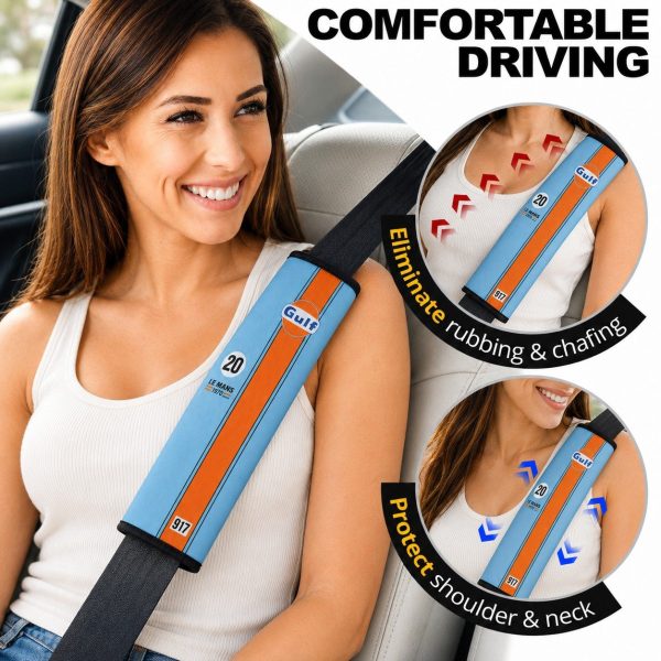 Gulf Steve McQueen Le Mans Porsh 917 Racing Seat Belt Covers