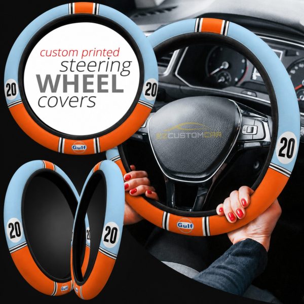 Gulf Steve McQueen Le Mans Porsh 917 Racing Steering Wheel Cover