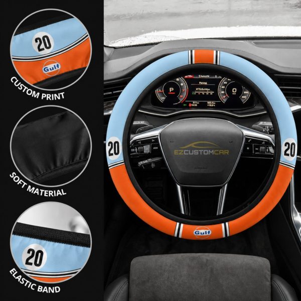 Gulf Steve McQueen Le Mans Porsh 917 Racing Steering Wheel Cover 02