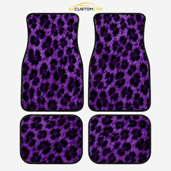 Purple Printed Cheetah Car Floor Mats