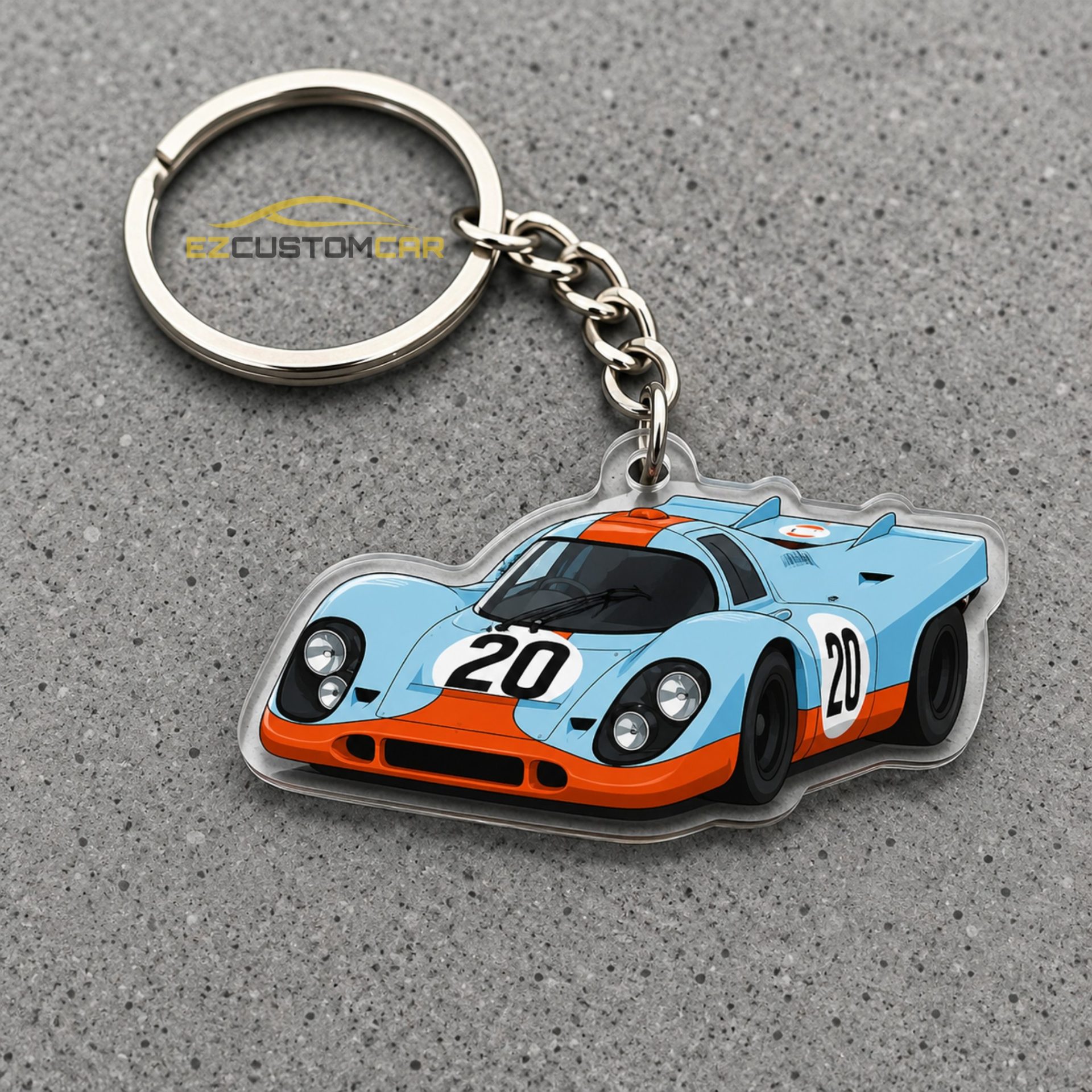 Gulf Le Mans racing keychain