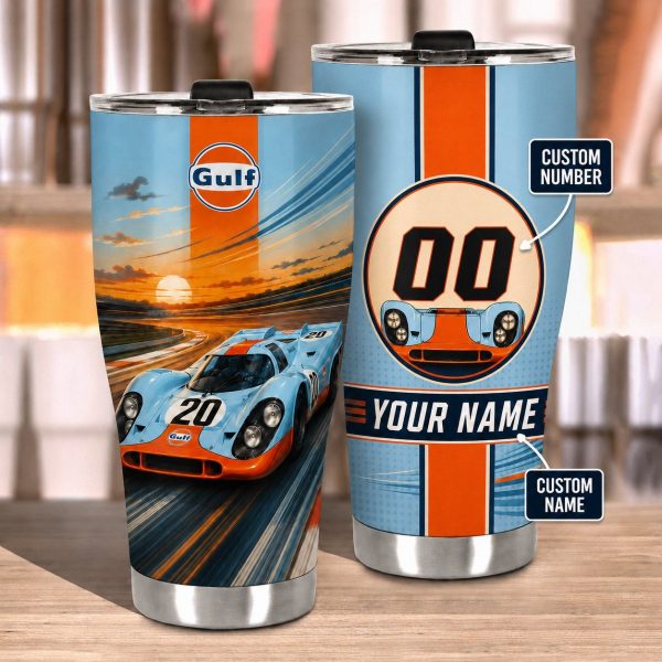 Steve McQueen 20 917 Gulf Le Mans Custom Car Tumbler 03